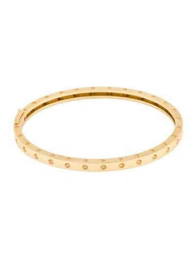 Pre-owned Roberto Coin 18k Pois Moi Oval Bangle Bracelet, 6.25" In Multi
