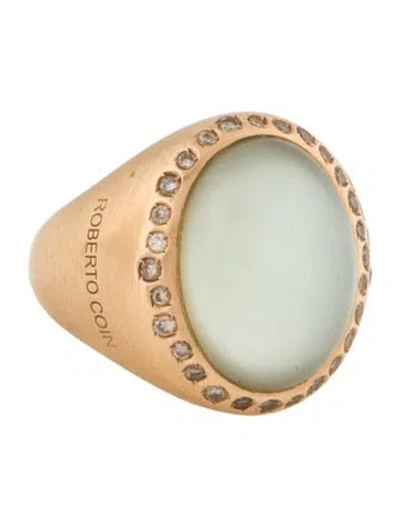Pre-owned Roberto Coin 18k Quartz Doublet & Diamond Cocktail Ring In Multi