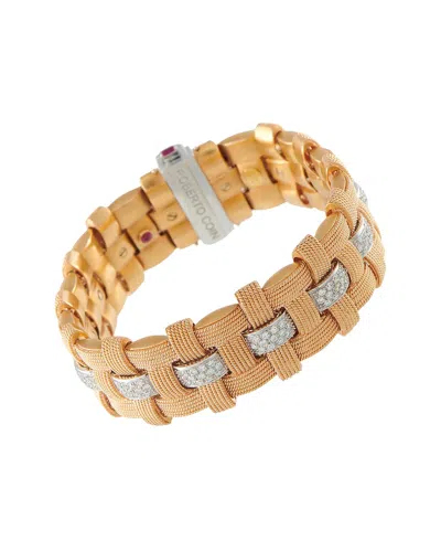 Pre-owned Roberto Coin 18k Rose Gold 2.00 Ct. Tw. Diamond Bracelet (authentic Pre-loved)