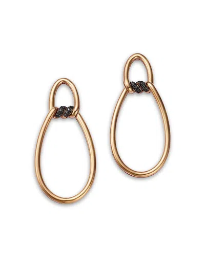 Roberto Coin 18k Rose Gold Cialoma Black Diamond Doorknocker Drop Earrings