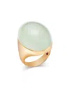 Roberto Coin 18k Rose Gold Cocktail Double White Chrystal Statement Ring In Gold