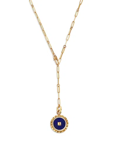 Roberto Coin 18k Rose Gold Diamond & Blue Lapis Obelisco Medallion Paperclip Necklace, 19 In Gray