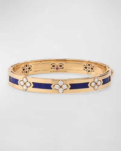 Roberto Coin 18k Rose Gold Diamond And Lapis Bracelet In Blue