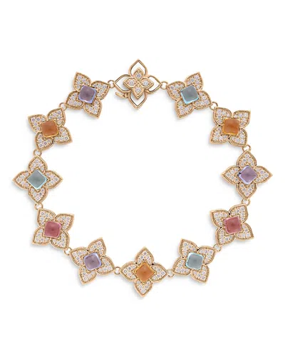 Roberto Coin 18k Rose Gold Gemstone & Diamond Venetian Princess Carnival Bracelet In Multi