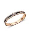 Roberto Coin 18k Rose Gold Love In Verona Black Jade & Diamond Bangle Bracelet In Gold