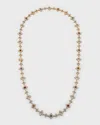 ROBERTO COIN 18K ROSE GOLD NECKLACE WITH DIAMONDS AND SEMIPRECIOUS STONES, 31"L