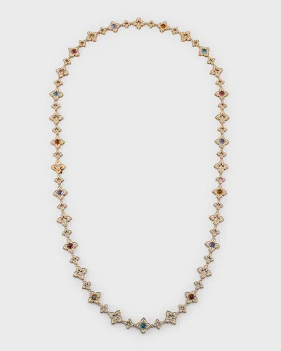 Roberto Coin 18k Rose Gold Necklace With Diamonds And Semiprecious Stones, 31"l