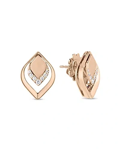 Roberto Coin 18k Rose Gold Petals Diamond Stud Earrings