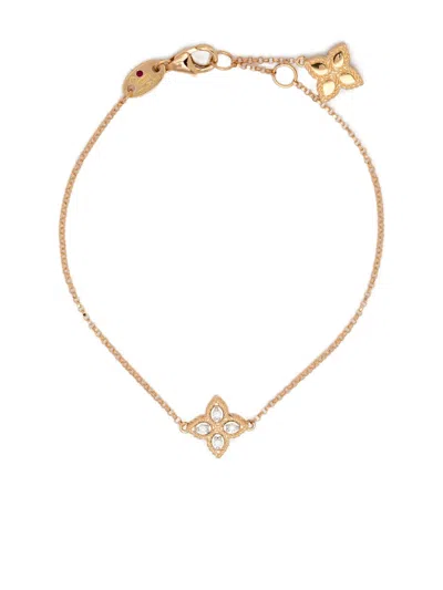 Roberto Coin 18k Rose Gold Princess Flower Diamond And Ruby Bracelet In Pink