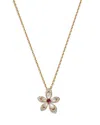 Roberto Coin 18k Rose Gold Tiare Mother Of Pearl, Rubellite, & Diamond Flower Pendant Necklace, 16-18 In Gold