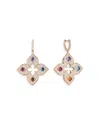 Roberto Coin 18k Rose Gold Venetian Princess Carnival Multi Gemstone & Diamond Flower Drop Earrings In Multi/pink