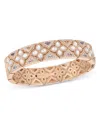 Roberto Coin 18k Rose Gold Venetian Princess Carnival Multi Gemstone & Diamond Flower Bangle Bracelet In Gold