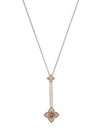 Roberto Coin 18k Rose Gold Venetian Princess Carnival Multi Gemstone & Diamond Lariat Necklace, 16-17