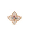 Roberto Coin 18k Rose Gold Venetian Princess Carnival Multi Gemstone & Diamond Flower Ring In Multi/pink