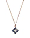 Roberto Coin 18k Rose Gold Venetian Princess Titanium Diamond Flower 33 Pendant Necklace In Rose Gold