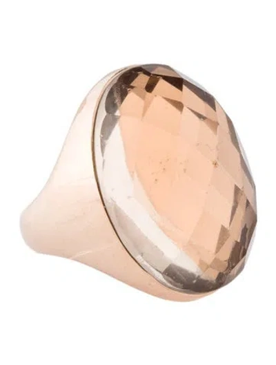 Pre-owned Roberto Coin 18k Smoky Quartz Cocktail Ring In Multi