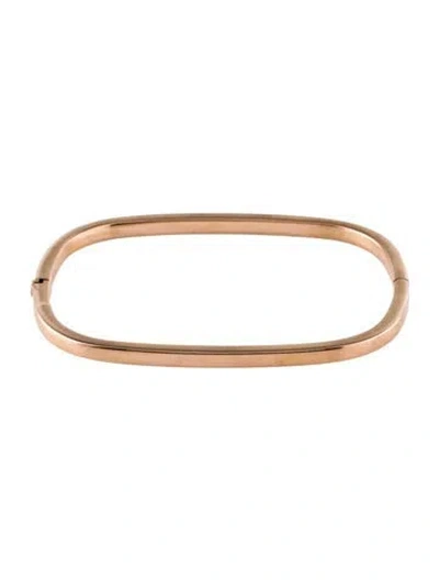 Pre-owned Roberto Coin 18k Square Hinged Bangle, 7" In Multi