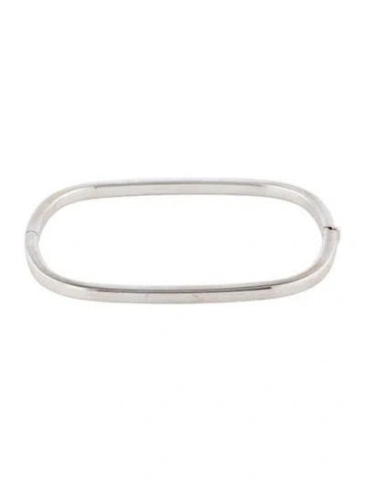 Pre-owned Roberto Coin 18k Square Hinged Bangle, 7" In Multi
