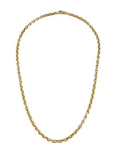 Pre-owned Roberto Coin 18k Square Link Chain Necklace, 22" In Multi