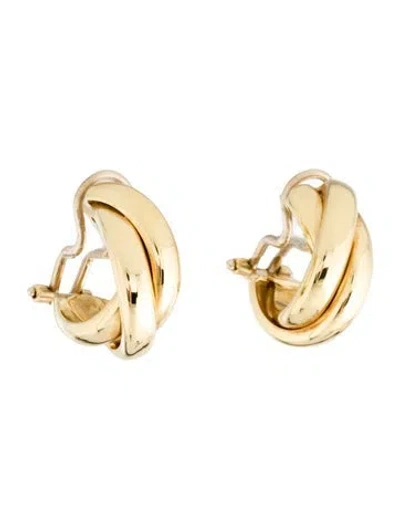 Pre-owned Roberto Coin 18k Twisted Earclips In Multi