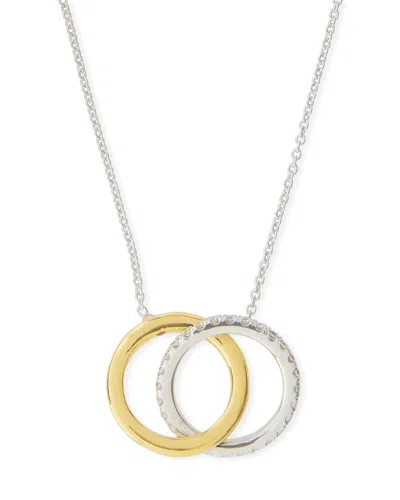 Roberto Coin 18k Two-tone Diamond Double-circle Pendant Necklace In Gold