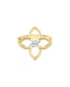 Roberto Coin 18k White & Yellow Gold Cialoma Diamond Open Flower Ring In Gold