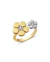 Roberto Coin 18k White & Yellow Gold Daisy Diamond Cuff Ring In Gold