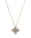 Roberto Coin 18k White & Yellow Gold Love In Verona Diamond Filo Pendant Necklace, 16-18 In Multi