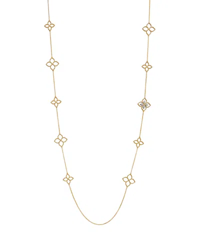 Roberto Coin Women's Venetian Princess 18k Yellow Gold & 0.17 Tcw Diamond Flower Station Necklace