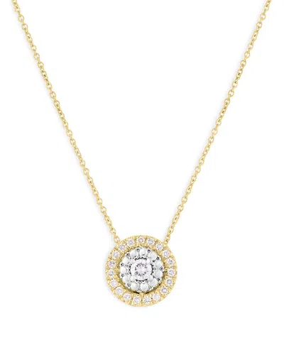 Roberto Coin 18k White & Yellow Gold Siena Diamond Halo Pendant Necklace, 16-18