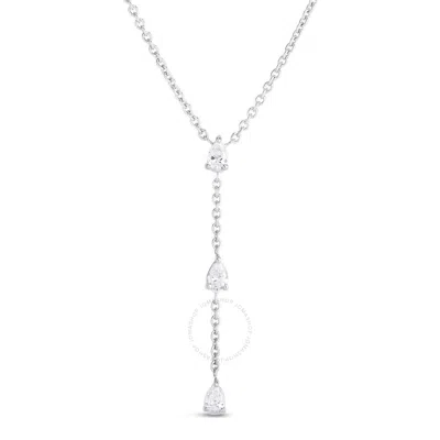 Roberto Coin 18k White Gold 3 Diamond 0.39cttw Pear Shape Drop Necklace