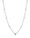 Roberto Coin 18k White Gold Alternating Bead Chain With Bezel Set Diamonds, 17 In White Gold