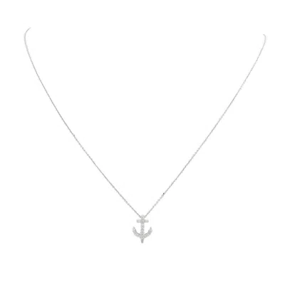 Roberto Coin 18k White Gold Anchor Pendant With Diamonds