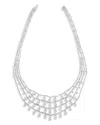 Roberto Coin 18k White Gold Classic Diamond Multirow Drop Statement Necklace, 16 In White