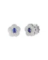 Roberto Coin 18k White Gold Daisy Blue Sapphire & Diamond Flower Stud Earrings - Exclusive In Blue/white