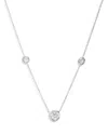 Roberto Coin 18k White Gold Diamond By The Inch Diamond Bezel Station Necklace, 16-18 In White