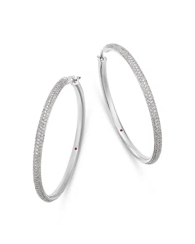 Roberto Coin 18k White Gold Diamond Hoop Earrings, 3.4 Ct. T. W.