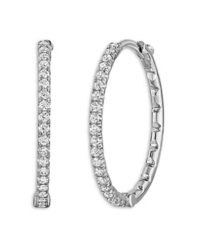 Roberto Coin 18k White Gold Diamond Hoops Diamond Hoop Earrings