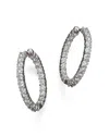 Roberto Coin 18k White Gold Diamond Inside-out Hoop Earrings In White