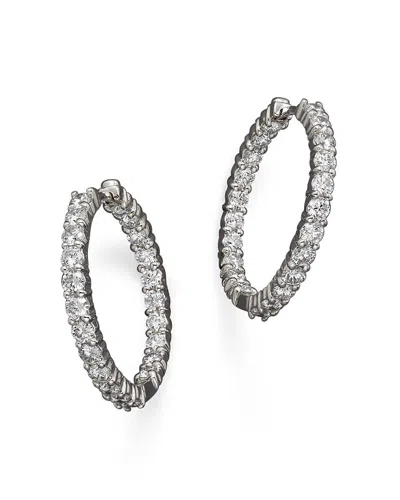 Roberto Coin 18k White Gold Diamond Inside-out Hoop Earrings