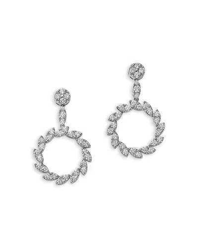 Roberto Coin 18k White Gold Diamond Marquesa Small Swirl Drop Earrings In Neutral