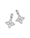Roberto Coin 18k White Gold Diamond Princess Outline Diamond Flower Drop Earrings In Metallic