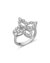 Roberto Coin 18k White Gold Diamond Princess Outline Diamond Flower Ring In White