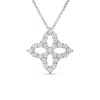 Roberto Coin 18k White Gold Diamond Princess Outline Large Flower Necklace - 8882350aw18x In White