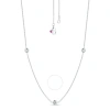 Roberto Coin 18k White Gold Diamonds By The Inch And 3 Diamond Stations Necklace - 001317awchd0 In White, Gold-tone