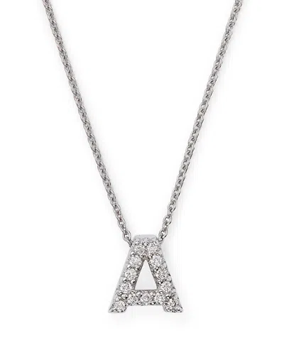 Roberto Coin 18k White Gold Initial Love Letter Pendant Necklace With Diamonds, 16 In A
