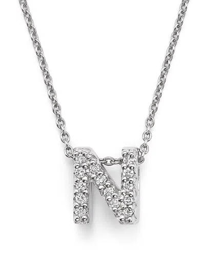 Roberto Coin 18k White Gold Initial Love Letter Pendant Necklace With Diamonds, 16