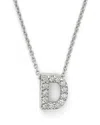Roberto Coin 18k White Gold Initial Love Letter Pendant Necklace With Diamonds, 16