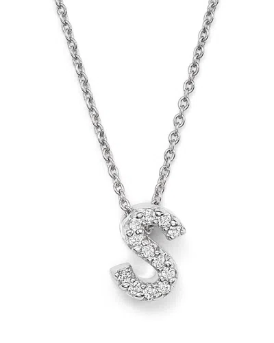 Roberto Coin 18k White Gold Initial Love Letter Pendant Necklace With Diamonds, 16