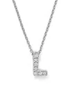 Roberto Coin 18k White Gold Initial Love Letter Pendant Necklace With Diamonds, 16